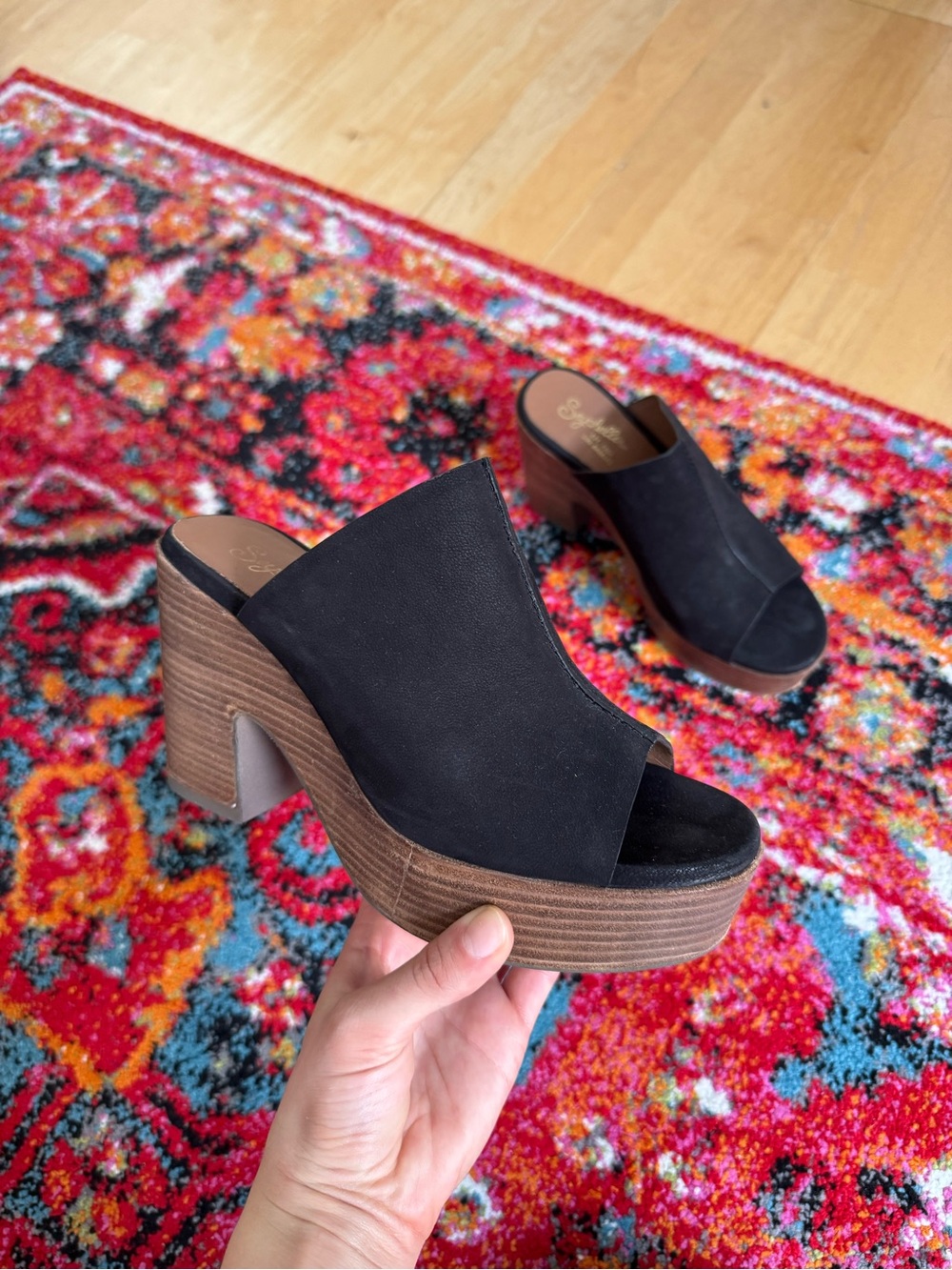 Black Seychelles Platform Heels